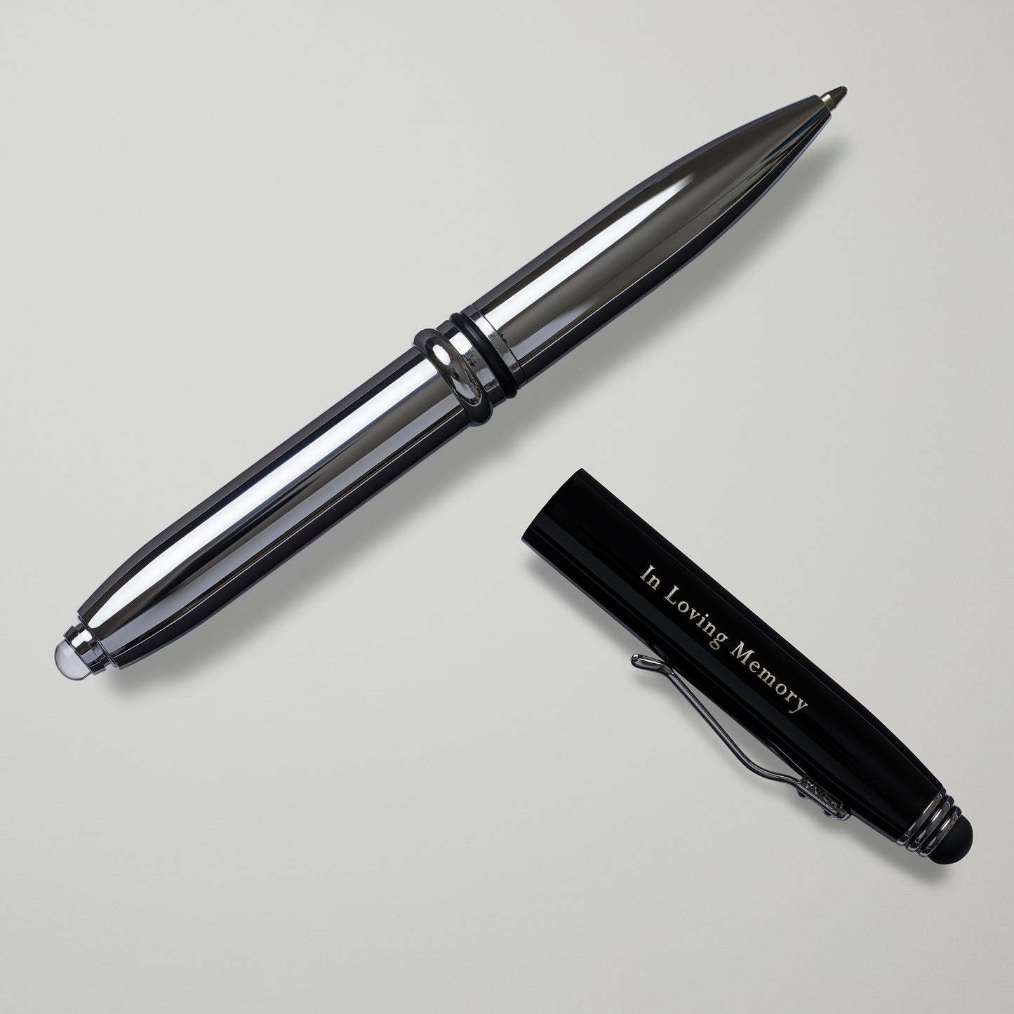 Evelyn48 Black & Silver Metal Pen In Loving Memory
