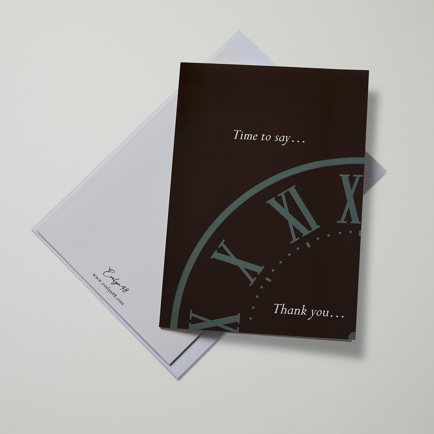 Thank You, Card - Black and Grey Clock Card