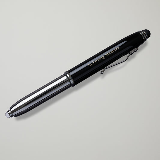 Evelyn48 Black & Silver Metal Pen In Loving Memory